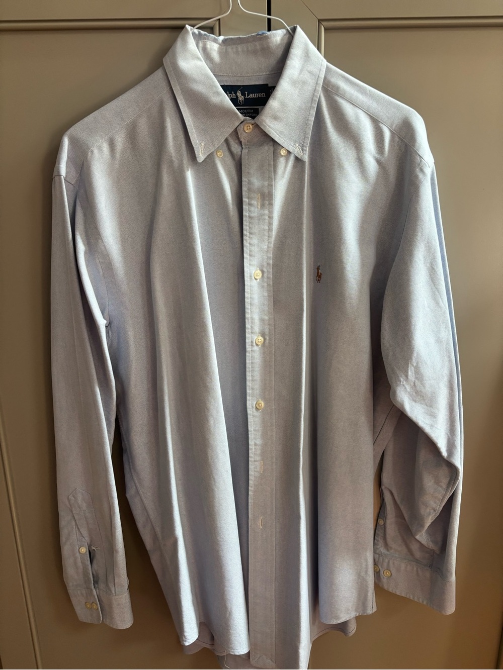 Ralph Lauren Yarmouth Men's Pale Blue Oxford Button-Down Shirt 16